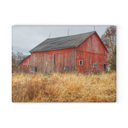 U R There Photography Harrington Road Red Rustic Farmhouse Tempered-Glass Cutting Board