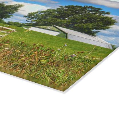 U R There Photography Hough Road Greens Rustic Farmhouse Tempered-Glass Cutting Board