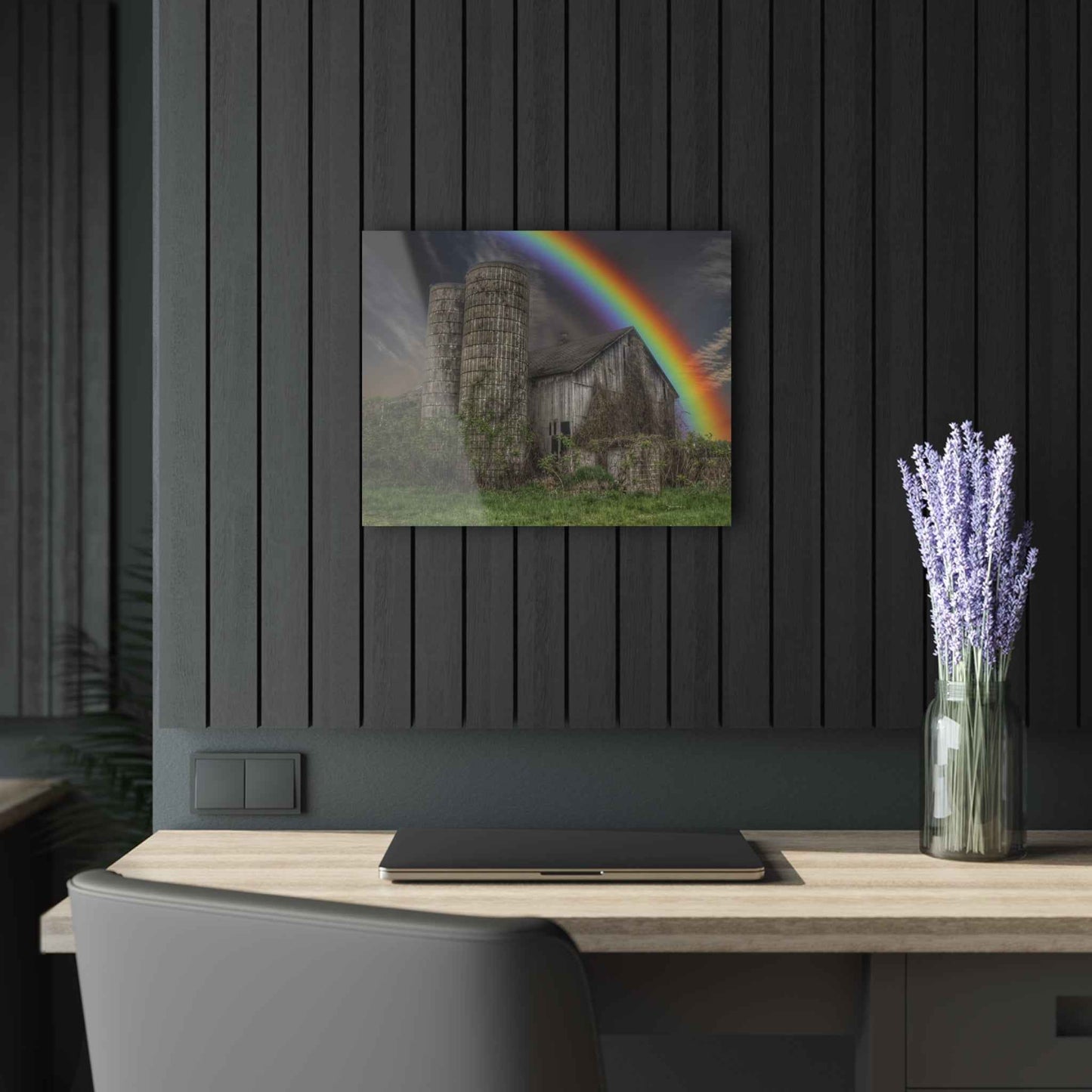 U R There Photography Somewhere Under the Rainbow Rustic Farmhouse Acrylic Wall Print