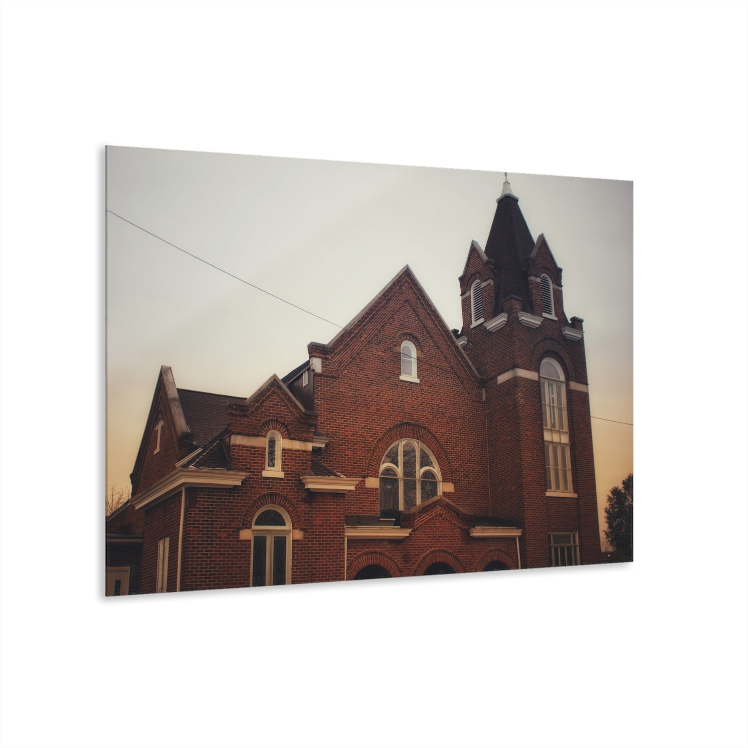 Brown City Methodist Church Rustic Farmhouse Acrylic Wall Print