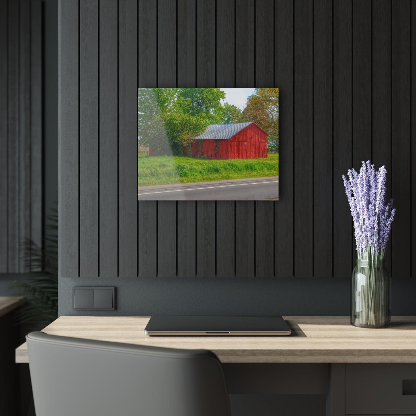 U R There Photography M-25 Little Red Rustic Farmhouse Acrylic Wall Print