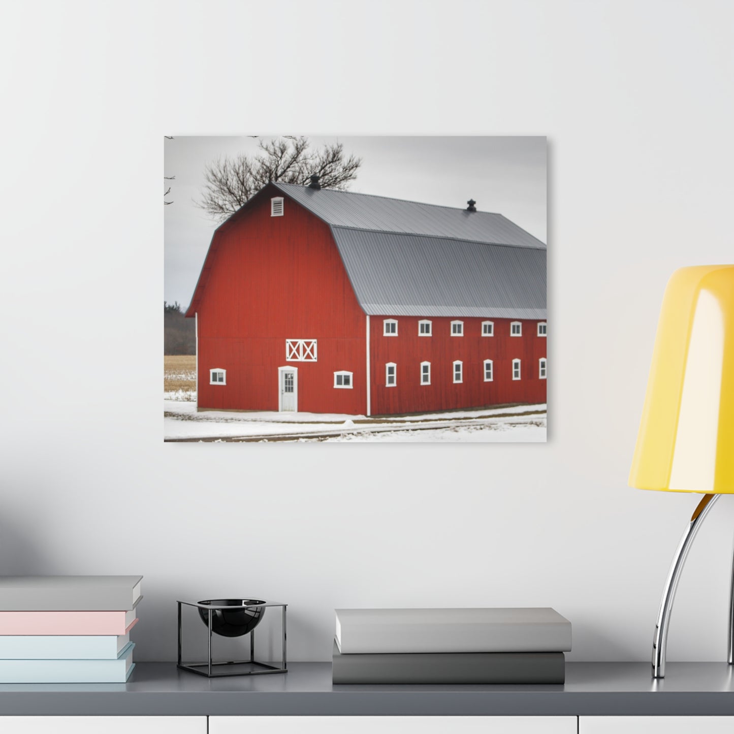 U R There Photography Hollow Corners Red Tree Silo II Rustic Farmhouse Acrylic Wall Print