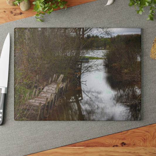 U R There Photography Private Pathways Rustic Farmhouse Tempered-Glass Cutting Board