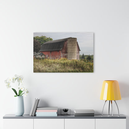 U R There Photography McDowell Road Old Red and Little White Rustic Farmhouse Acrylic Wall Print