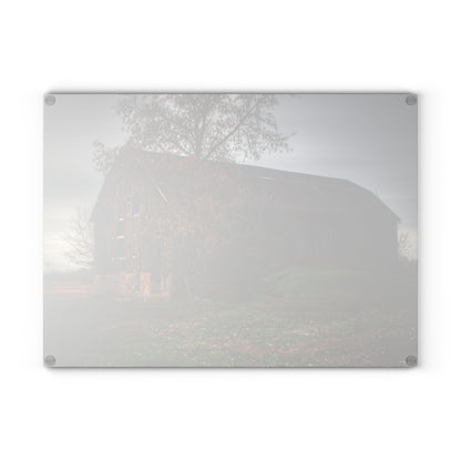 U R There Photography Melvin Grey Rustic Farmhouse Tempered-Glass Cutting Board