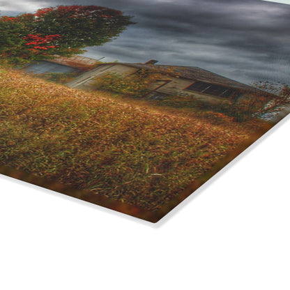 U R There Photography Farnsworth Forgotten Rustic Farmhouse Tempered-Glass Cutting Board