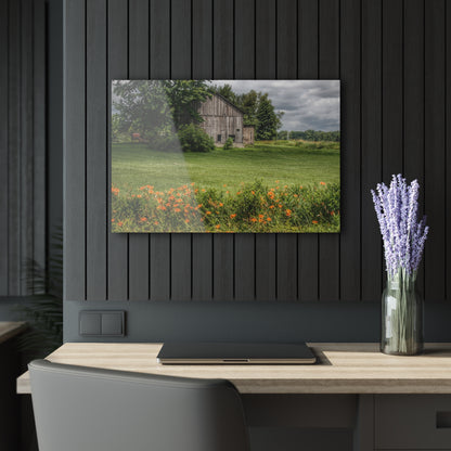 U R There Photography Millington Road Lilly Grey Rustic Farmhouse Acrylic Wall Print