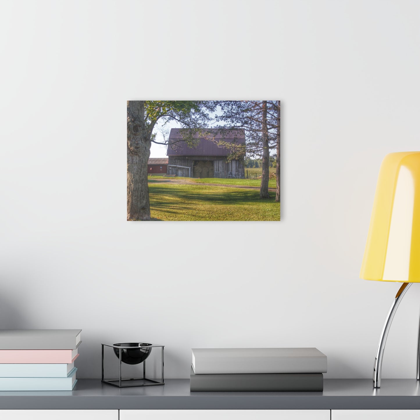 U R There Photography Newark Road Tilted Grey II Rustic Farmhouse Acrylic Wall Print