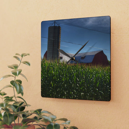 Rustic Farmhouse Wall Clock featuring Above the Corn on Tuscola Road