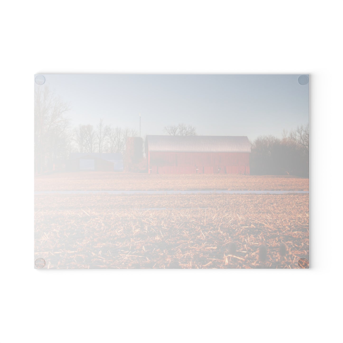 U R There Photography Early Spring on Catlin Road Rustic Farmhouse Tempered-Glass Cutting Board