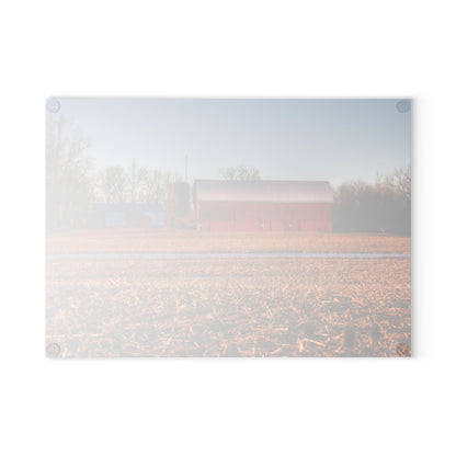 U R There Photography Early Spring on Catlin Road Rustic Farmhouse Tempered-Glass Cutting Board