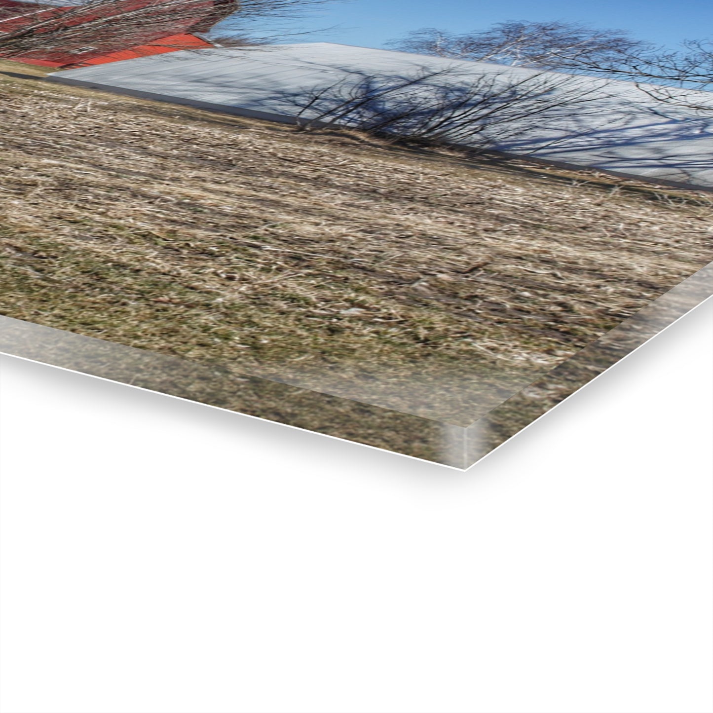 U R There Photography German Road Reds Rustic Farmhouse Acrylic Wall Print