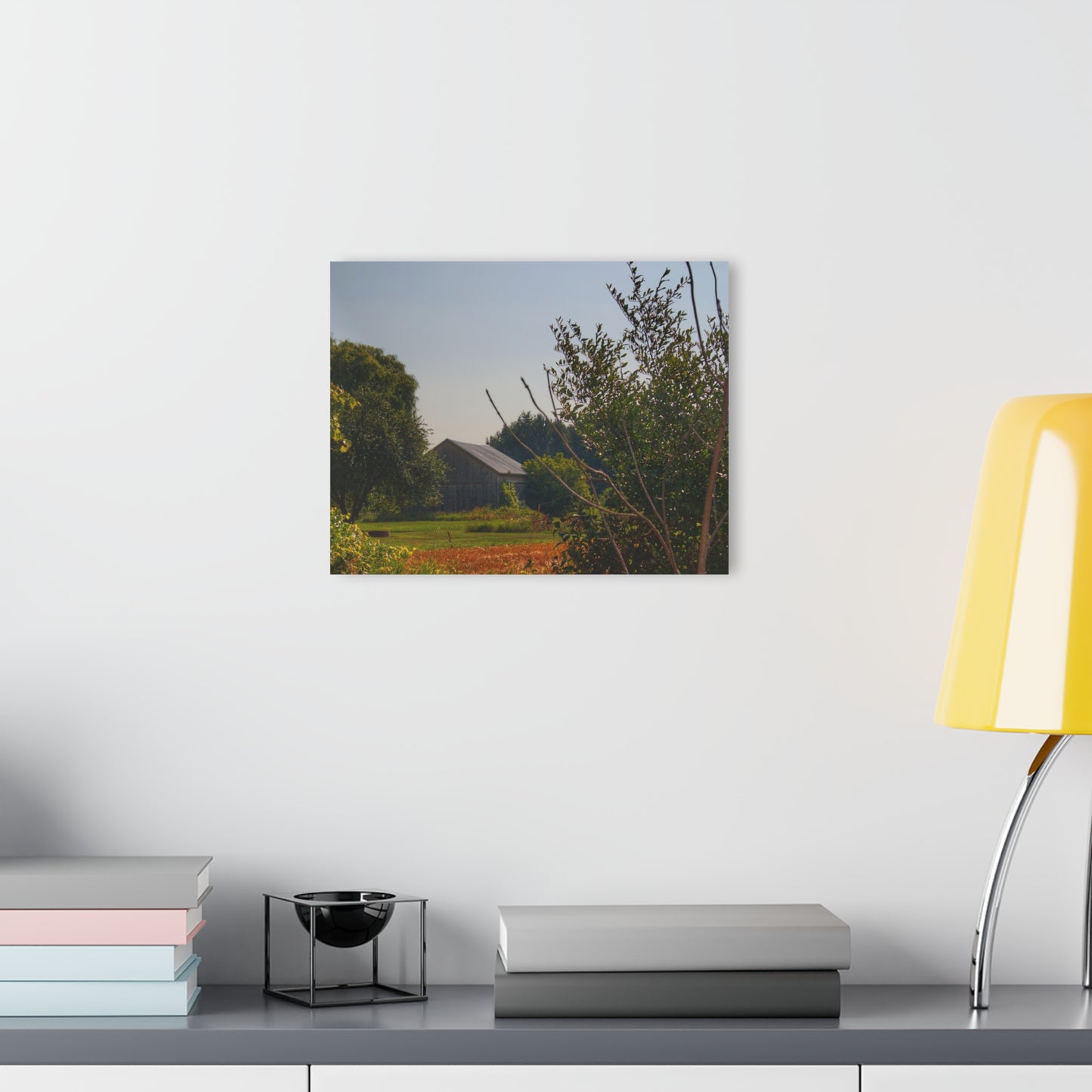U R There Photography Clifford Hidden Grey Rustic Farmhouse Acrylic Wall Print