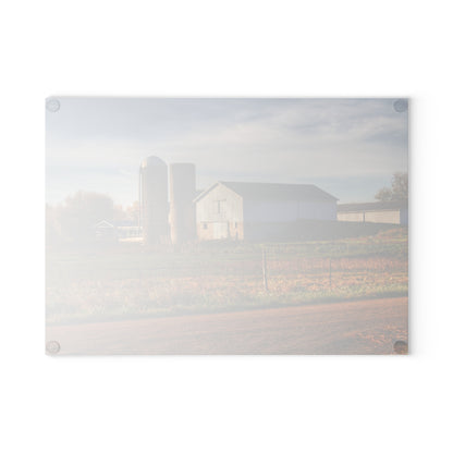 U R There Photography Cade Road White Rustic Farmhouse Tempered-Glass Cutting Board
