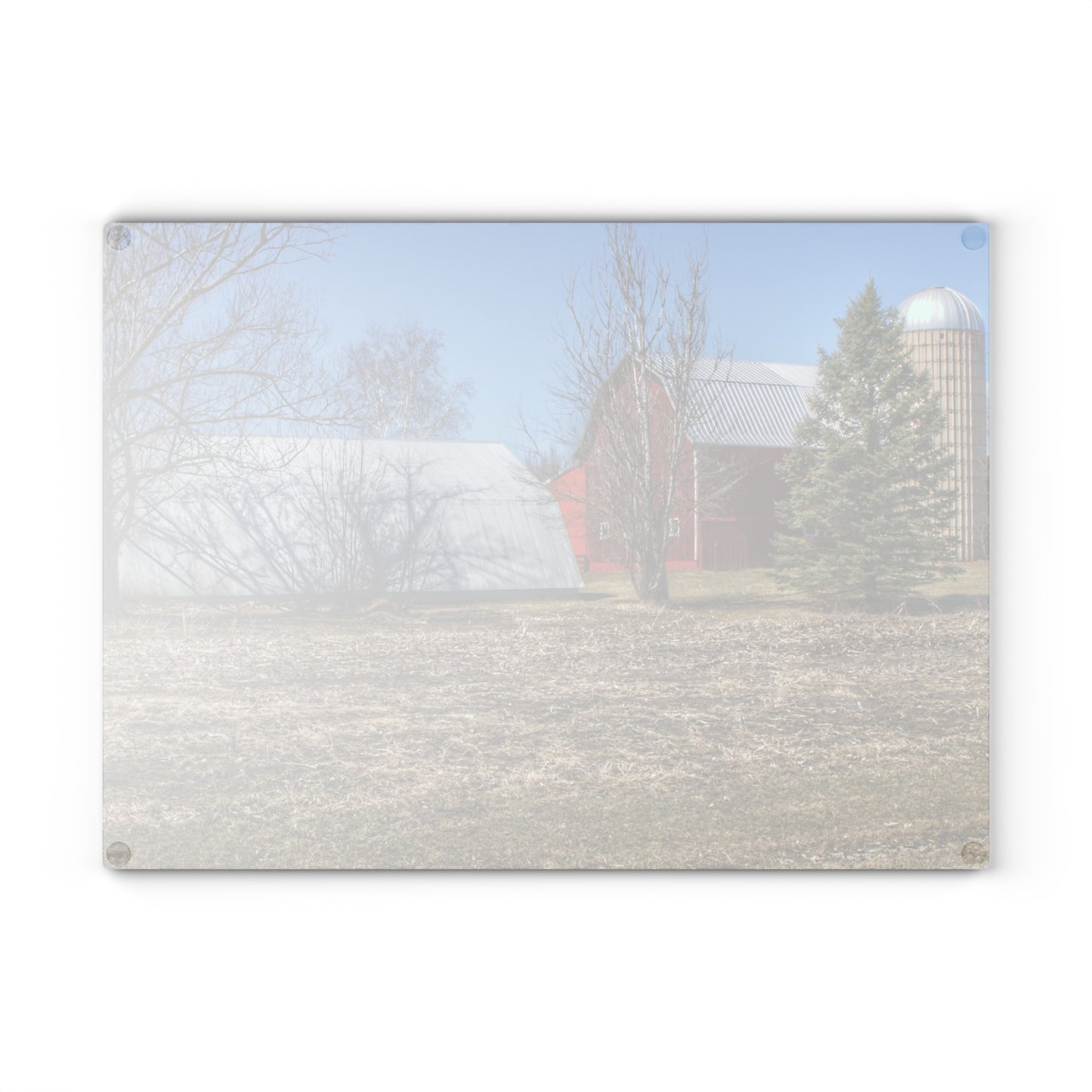 U R There Photography German Road Reds Rustic Farmhouse Tempered-Glass Cutting Board