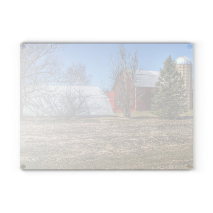 U R There Photography German Road Reds Rustic Farmhouse Tempered-Glass Cutting Board