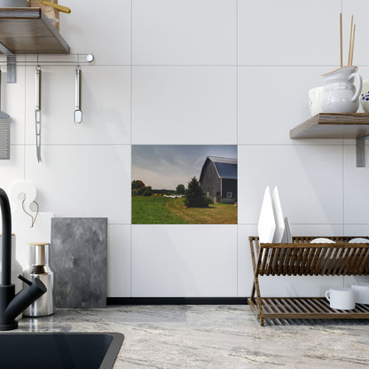 U R There Photography Black Haybarn Rustic Farmhouse Decorative Ceramic Tile