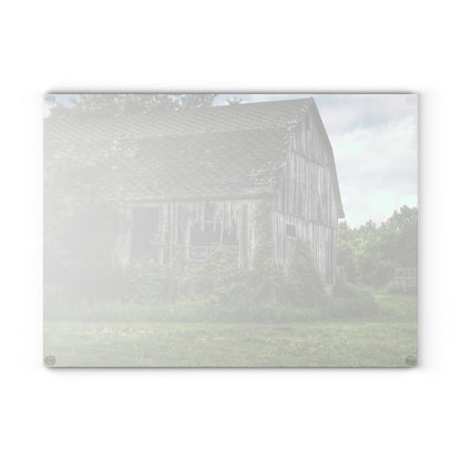U R There Photography Hunters Creek Forgotten Grey Rustic Farmhouse Tempered-Glass Cutting Board
