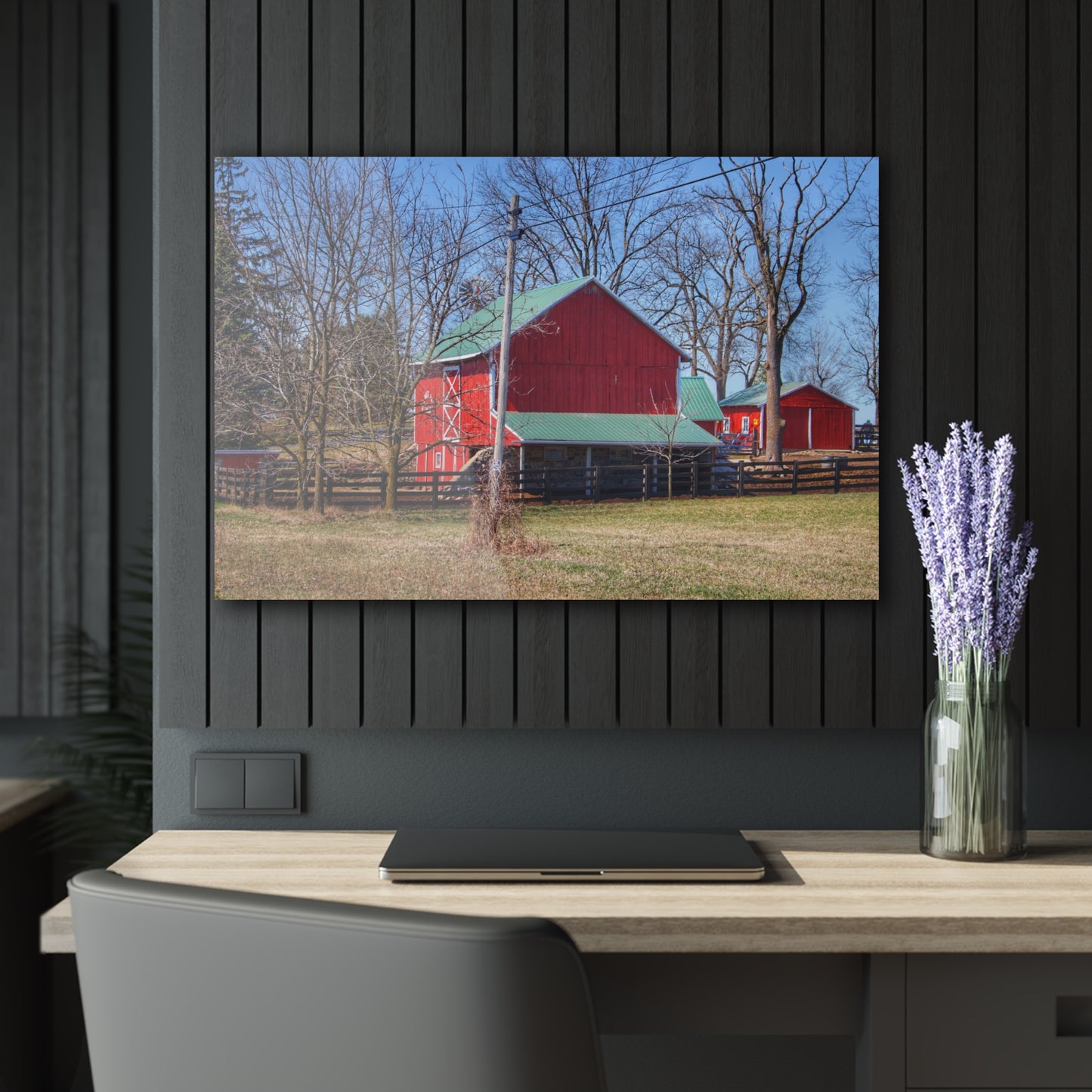 U R There Photography Imlay City Road Cow Barn I Rustic Farmhouse Acrylic Wall Print