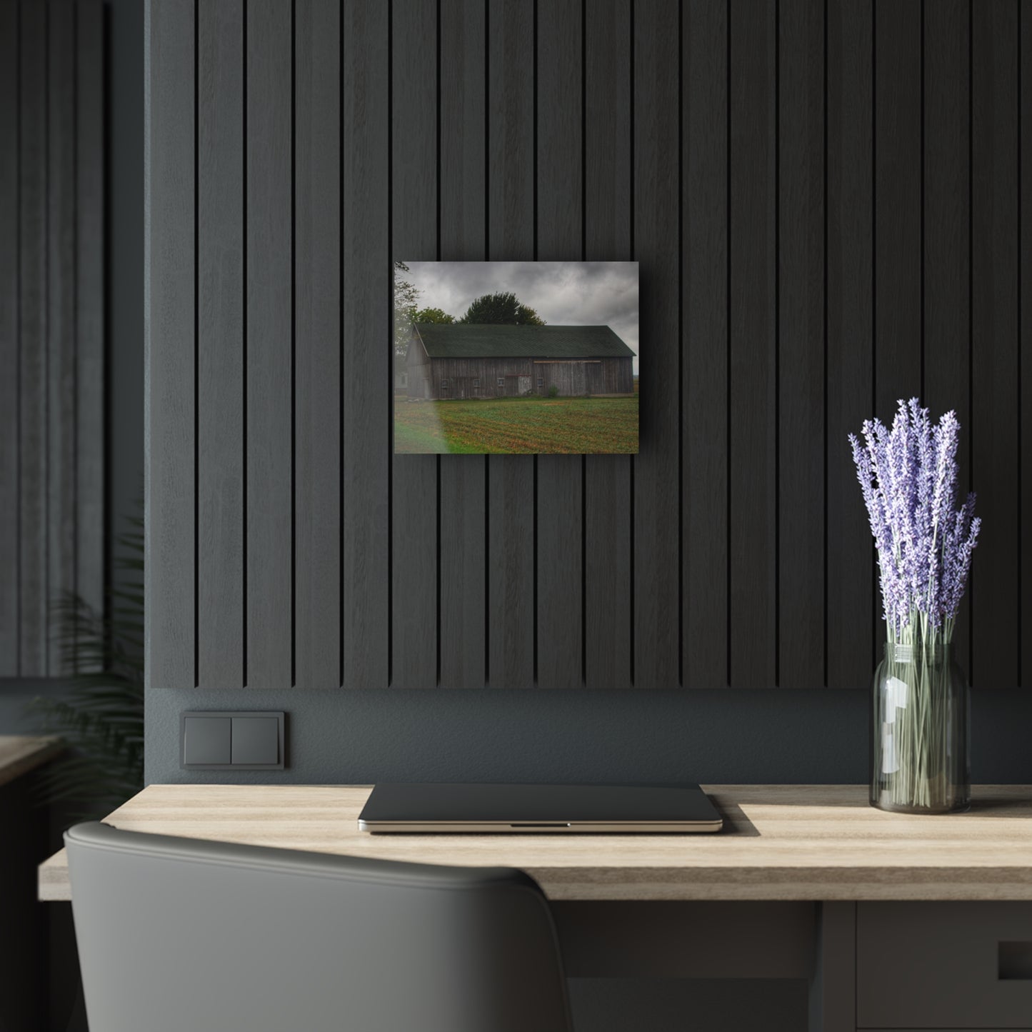 U R There Photography Weaver Road Grey Rustic Farmhouse Acrylic Wall Print