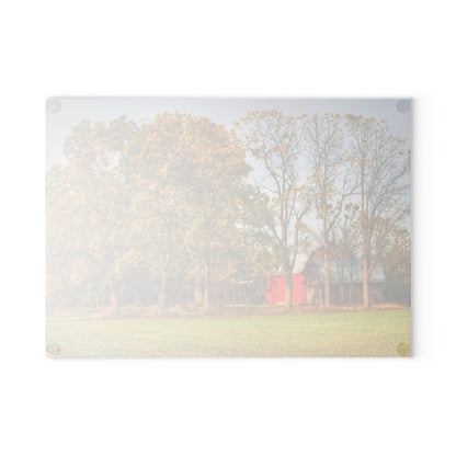 U R There Photography Barkley Road Red II Rustic Farmhouse Tempered-Glass Cutting Board