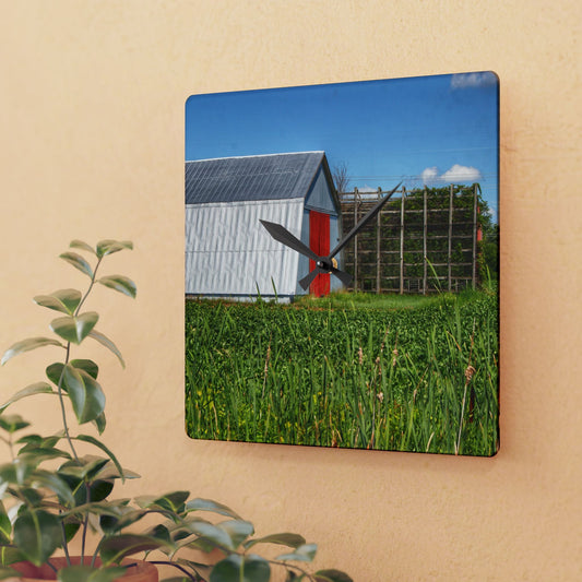 U R There Photography Montrose Farm II Rustic Farmhouse Acrylic Analog Wall Clock