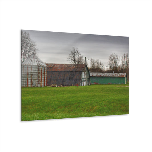 U R There Photography Hough Road Green Quonset III Rustic Farmhouse Acrylic Wall Print