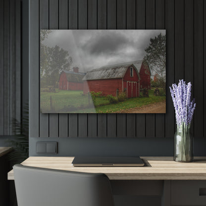 U R There Photography Cramton Road Reds II Rustic Farmhouse Acrylic Wall Print