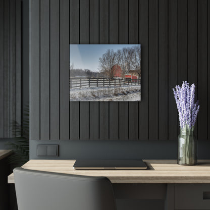 U R There Photography West Lake Road Red Rustic Farmhouse Acrylic Wall Print