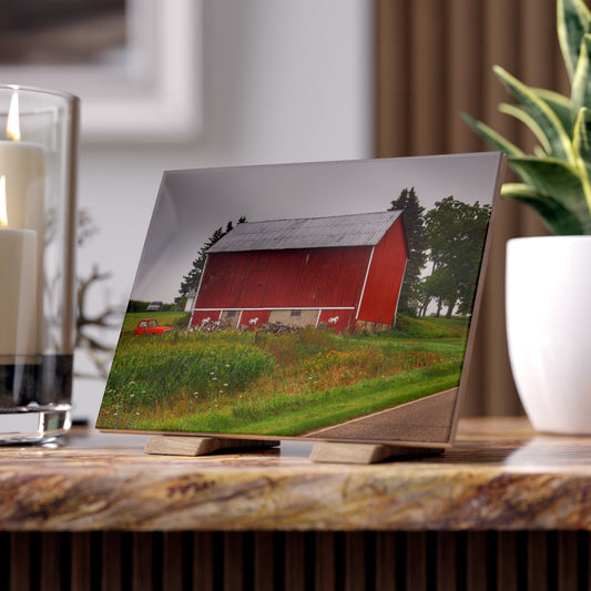 U R There Photography Brown Road Horse Barn I Rustic Farmhouse Decorative Ceramic Tile