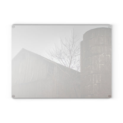 U R There Photography Brandon Hill Grey Rustic Farmhouse Tempered-Glass Cutting Board