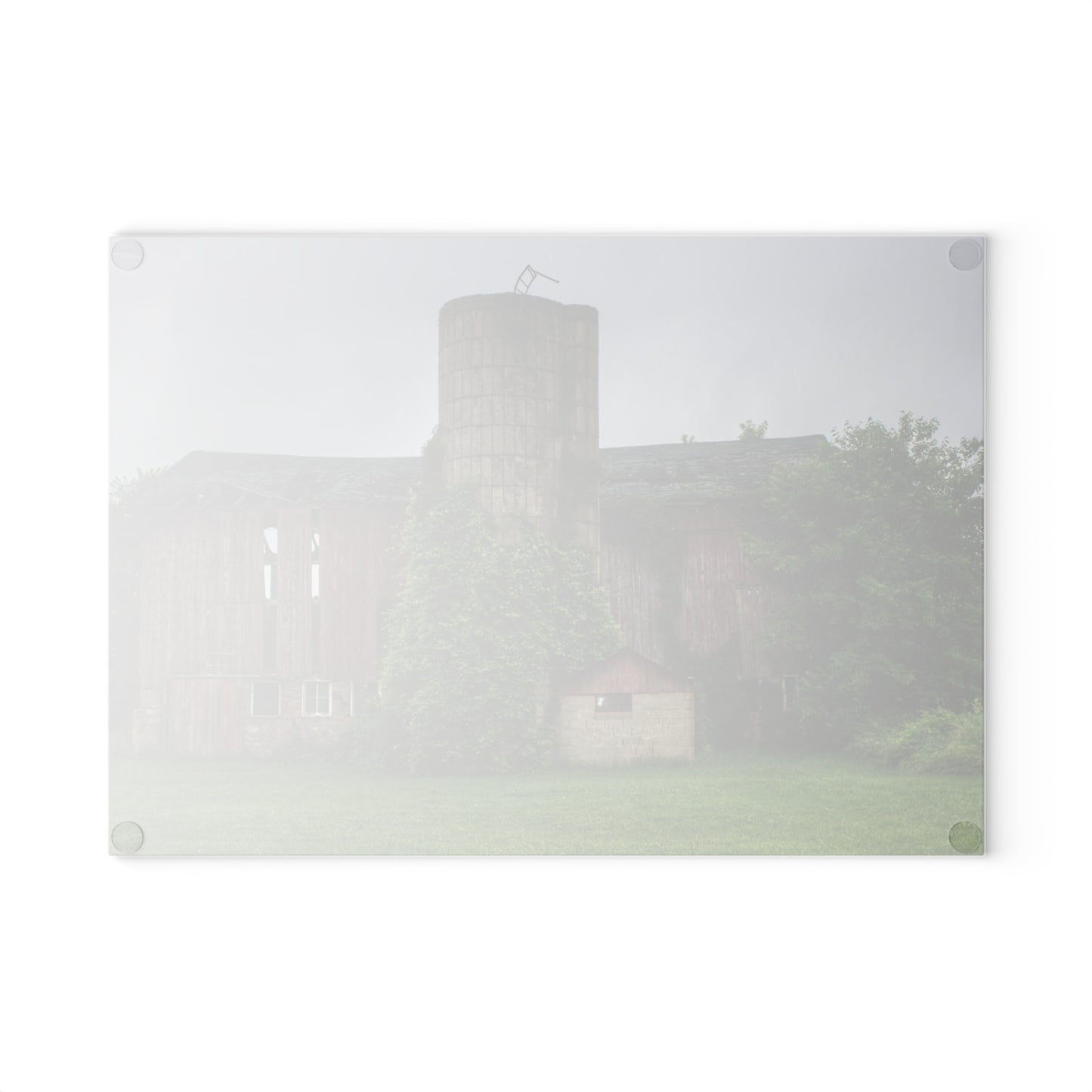 U R There Photography Imlay City Road Red I Rustic Farmhouse Tempered-Glass Cutting Board