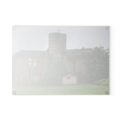 U R There Photography Imlay City Road Red I Rustic Farmhouse Tempered-Glass Cutting Board