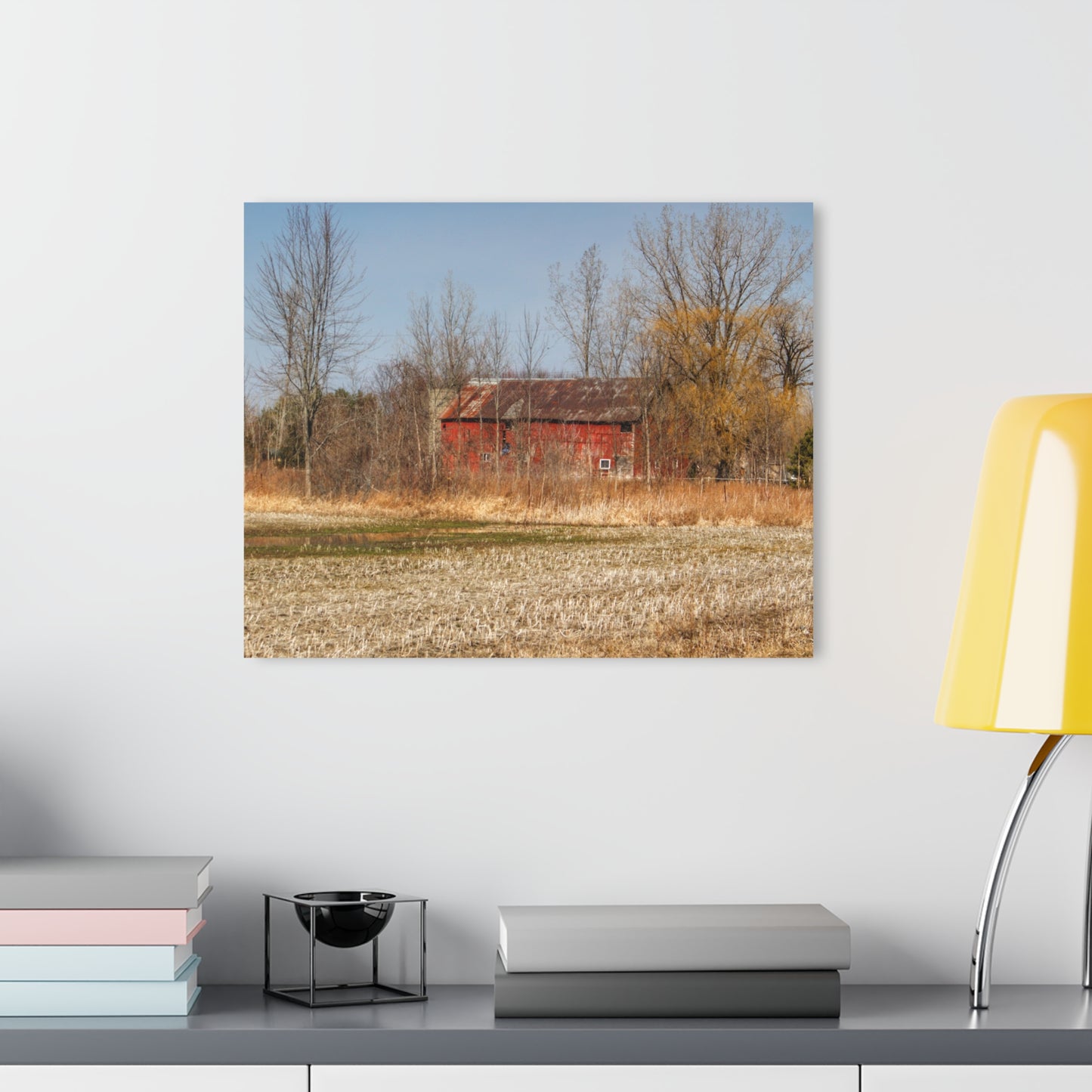 U R There Photography Hidden Scotch Settlement Red Rustic Farmhouse Acrylic Wall Print