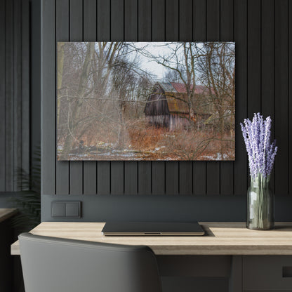 U R There Photography West Barnes Lake Hidden Red Rustic Farmhouse Acrylic Wall Print