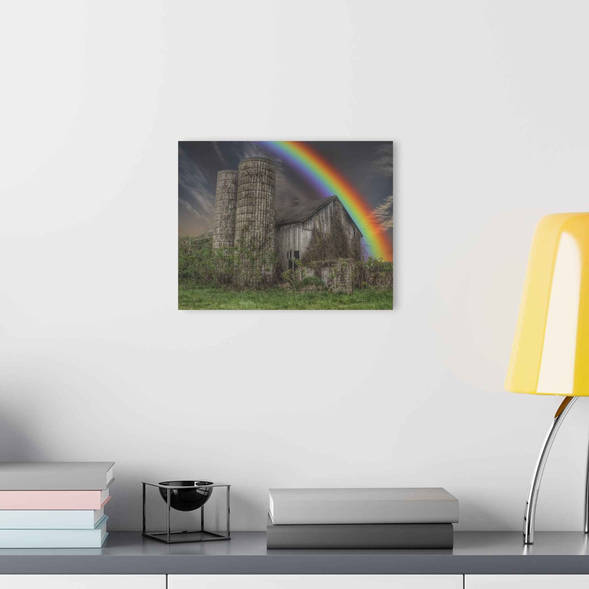 U R There Photography Somewhere Under the Rainbow Rustic Farmhouse Acrylic Wall Print