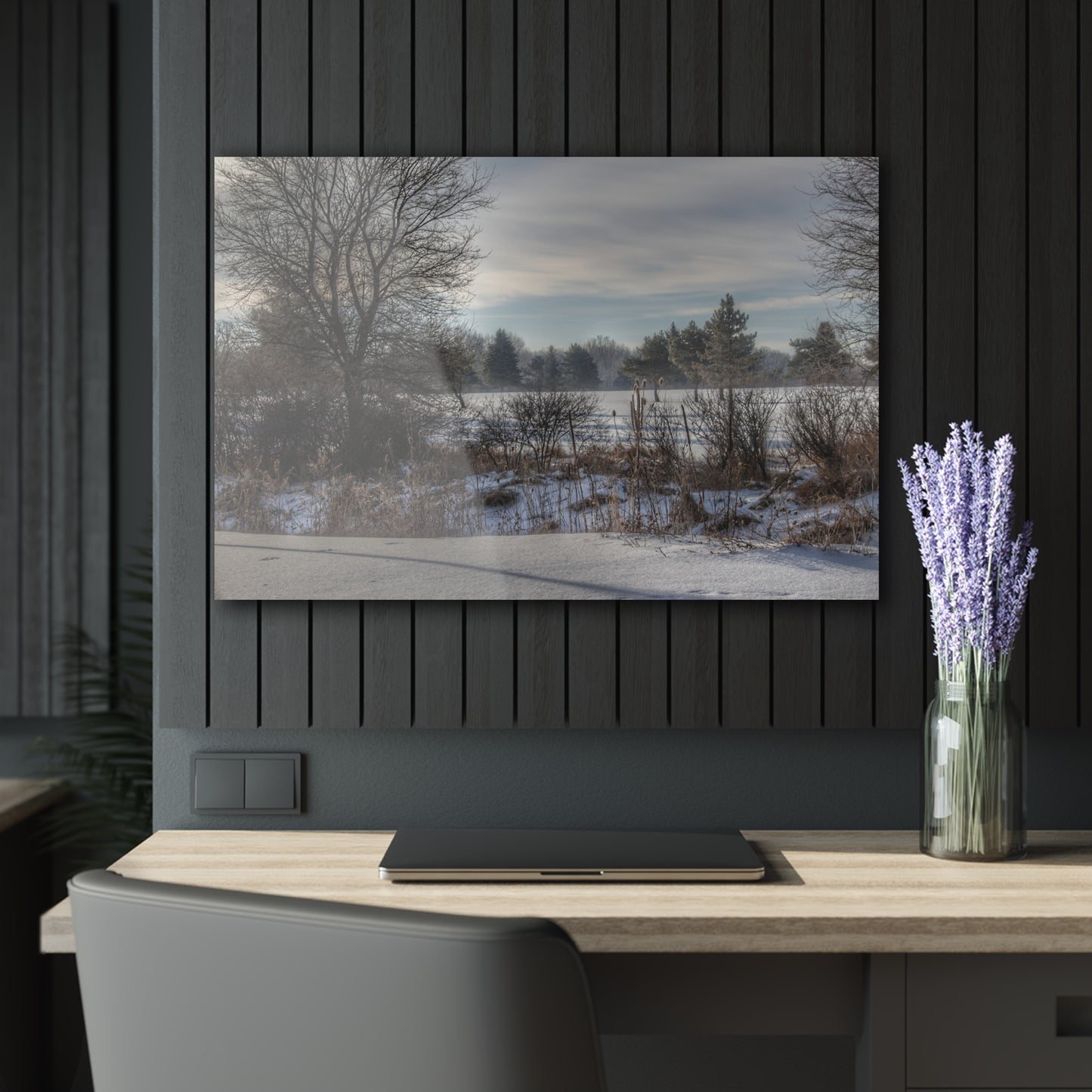 U R There Photography Winter in Mayfield Rustic Farmhouse Acrylic Wall Print