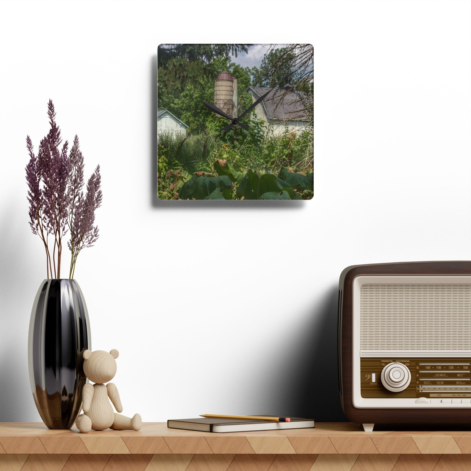 Rustic Farmhouse Wall Clock featuring Clark Road Hidden
