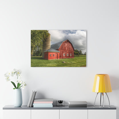 U R There Photography Hollow Corners Red and Silo Rustic Farmhouse Acrylic Wall Print