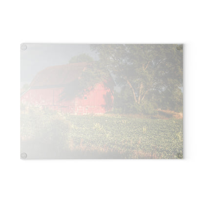 U R There Photography Genesee Road Red II Rustic Farmhouse Tempered-Glass Cutting Board