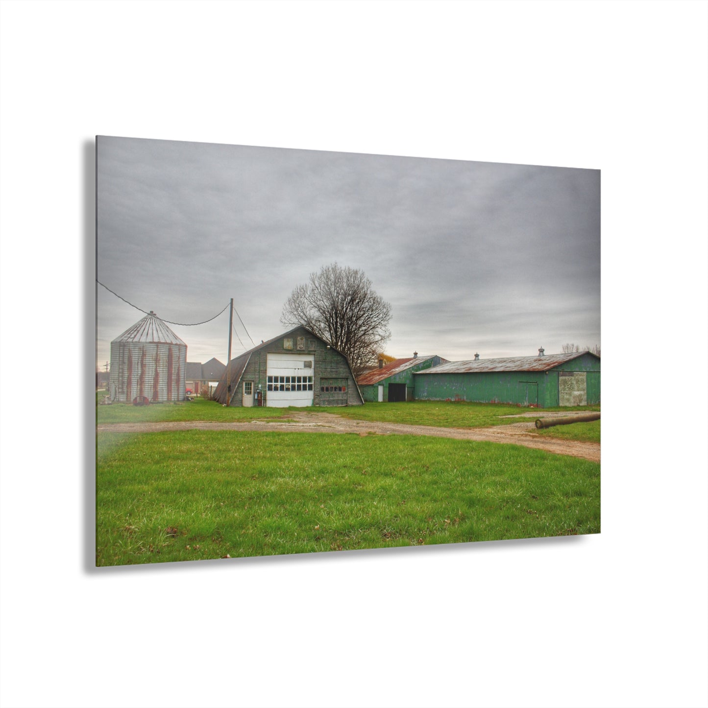 U R There Photography Hough Road Green Quonset IV Rustic Farmhouse Acrylic Wall Print