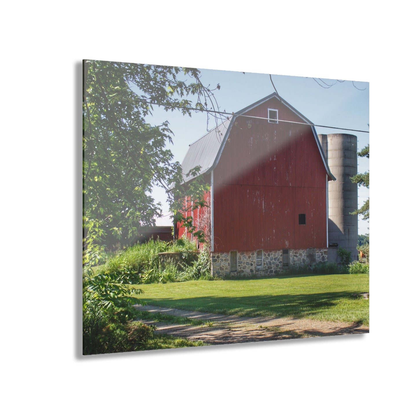 U R There Photography Mayville Road Red Rustic Farmhouse Acrylic Wall Print