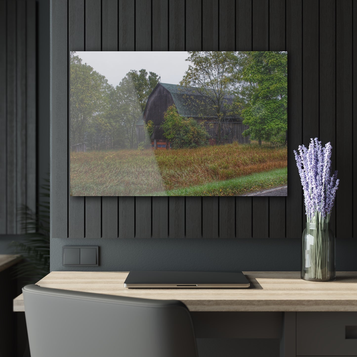 U R There Photography Metamora Road Grey Rustic Farmhouse Acrylic Wall Print