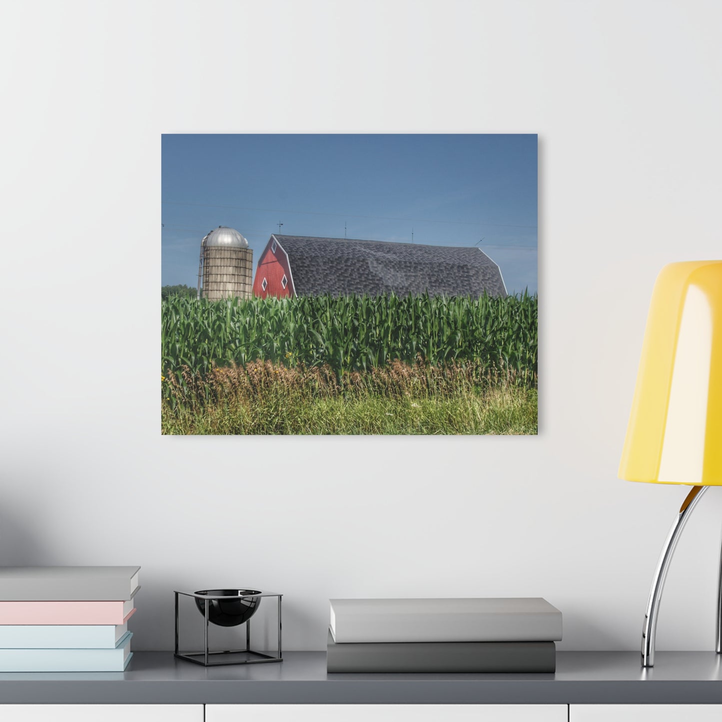 U R There Photography North Lake Pleasant Red Above the Corn Rustic Farmhouse Acrylic Wall Print