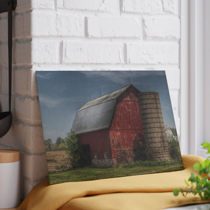 U R There Photography McDowell Road Reds III Rustic Farmhouse Tempered-Glass Cutting Board