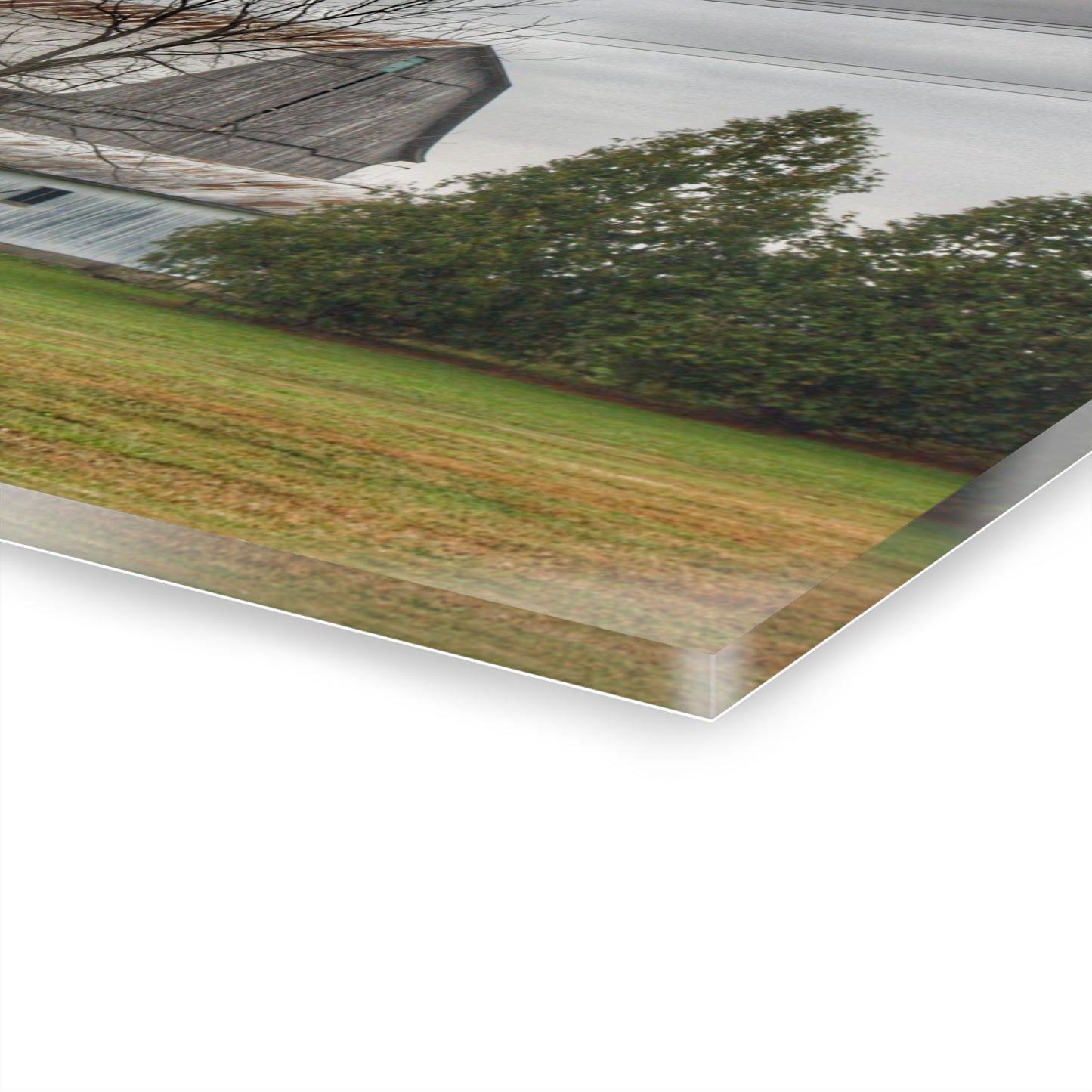 U R There Photography Eddy Road Grey I Rustic Farmhouse Acrylic Wall Print 14 "x 11"