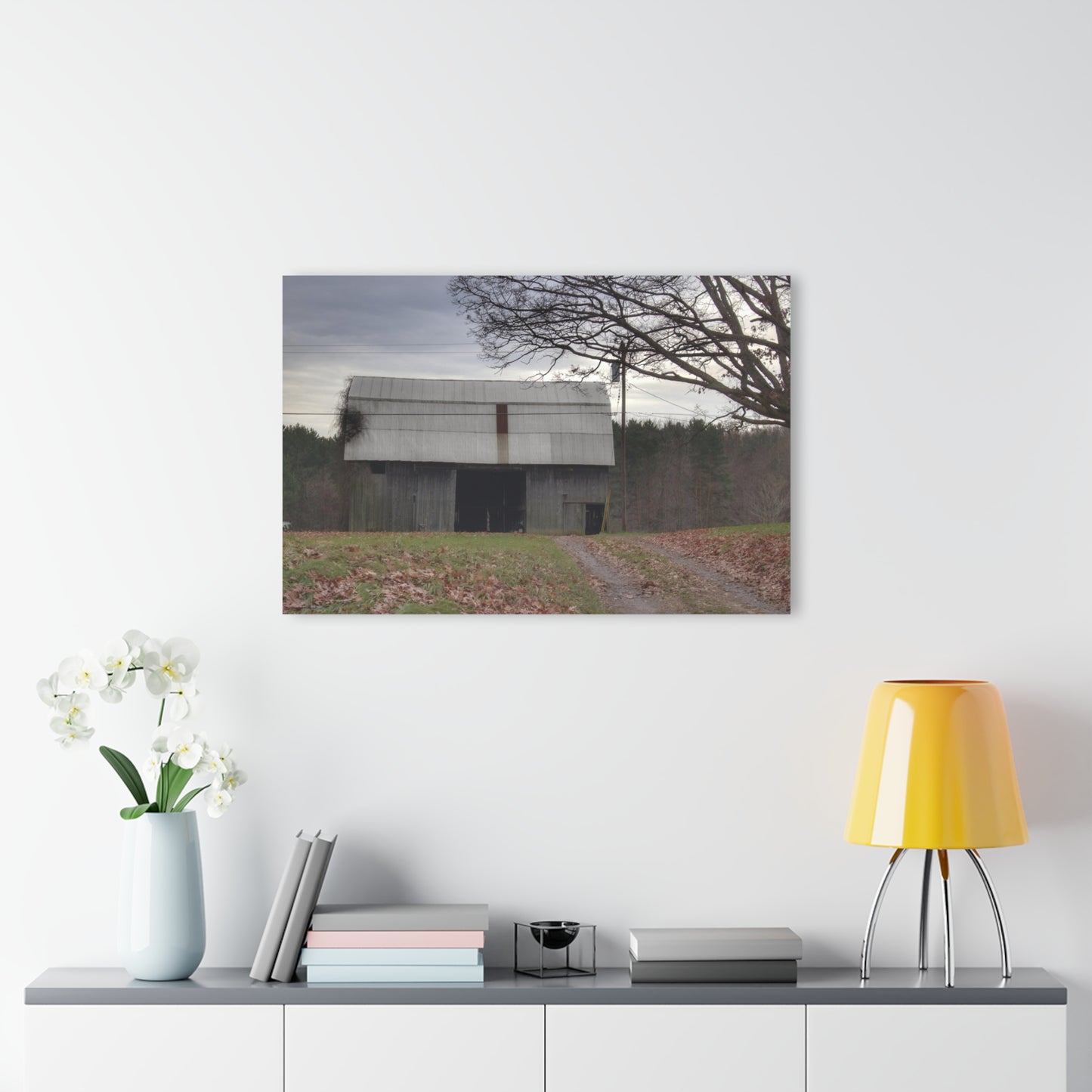 U R There Photography Grey Horse Barn Rustic Farmhouse Acrylic Wall Print