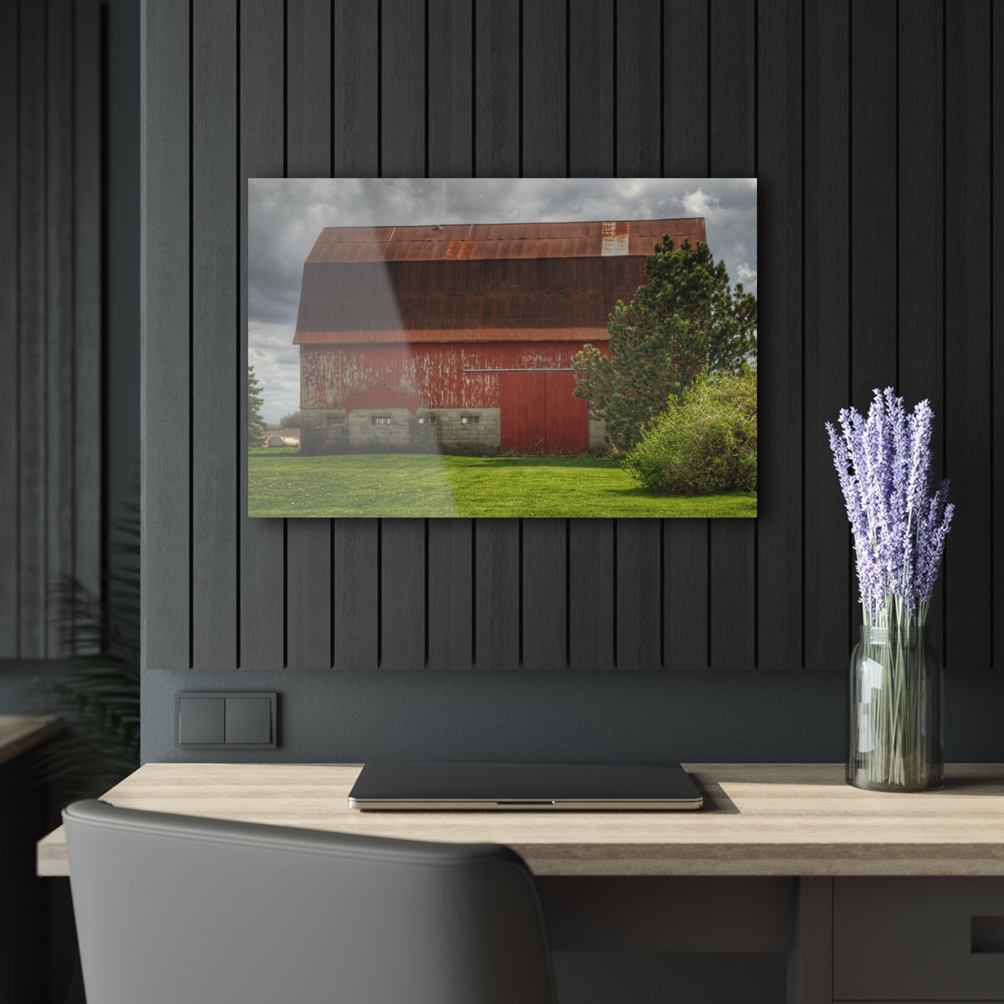 Barn Boutique Modern Farmhouse Acrylic Wall Print| Big Rusted Red I