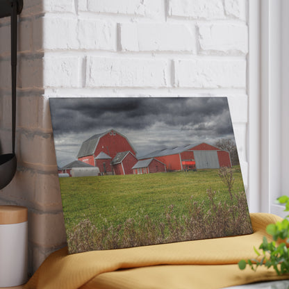 U R There Photography Castle Road Reds Rustic Farmhouse Tempered-Glass Cutting Board