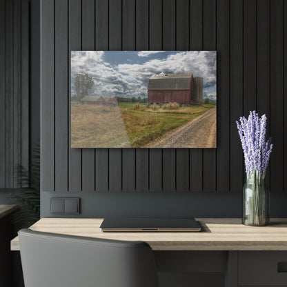 U R There Photography Haines Road Reds Rustic Farmhouse Acrylic Wall Print